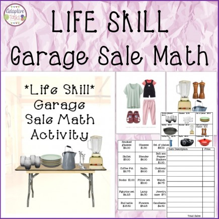 LIFE SKILL Garage Sale Math Activity